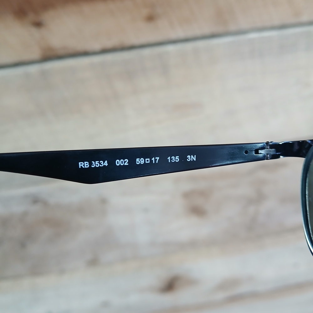 Ray-Ban RB3534 004 Sunglasses black FRAMES ONLY 59-17-135 with case - Picture 4 of 14